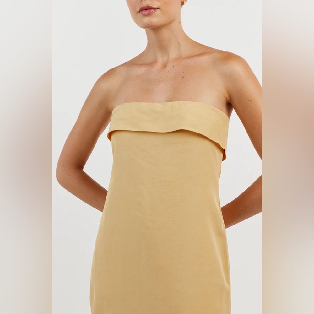 DISSH Strapless Midi Dress in Soft Yellow - Picture 2 of 10